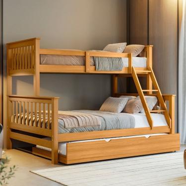 Imagem de Treliche Madeira Casal Solteiro + Aux Solteiro Woodstore