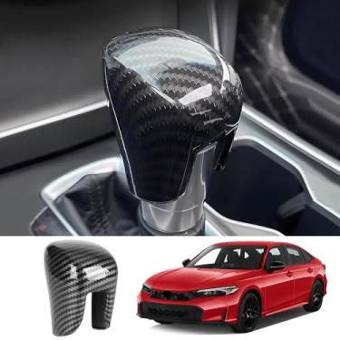 Imagem de LUNQIN Tampa de acabamento do botão de mudança de marchas do console central do carro para Honda Civic 2022 2023 2024 2025 e Honda Accord 2023-2025 Acessórios interiores de automóveis Painel de câmbio