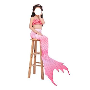 Imagem de LVTFCO Mermaid Split Beach Suit Halloween,Masquerade Costume Cosplay Beautiful Performance 3-piece,Pink-XXL