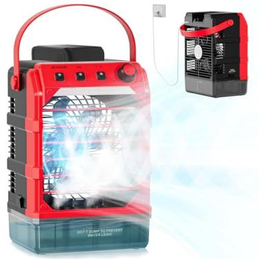 Imagem de Crtbelfy Ventilador de neblina alimentado por bateria compatível com Milwaukee M18 18V (sem bateria) ou alimentado por entrada USB, ventilador de resfriamento com tanque de água de 1600 ml, função de
