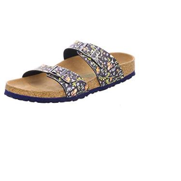 Imagem de Birkenstock Sandálias Femininas, Aquarela flor azul-marinho vegetal, 0