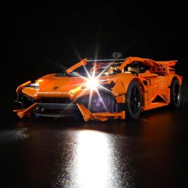 Imagem de GEAMENT LED Light Kit Compatible with Lego Lamborghini Huracán Tecnica Orange - Lighting Set for Technic 42196 (Model Set Not Included)