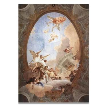 Imagem de Impressão em tela Tiepolo Giovanni Battista de alto caráter moral – Obra-prima rococó barroca, pintura escolar de Veneza, pintura a óleo decorativa para galeria doméstica 70 x 98 cm