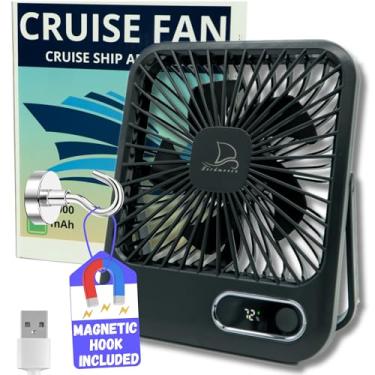 Imagem de Nordmoose Aprovada para cabine de ventilador de cruzeiro - recarregável por USB, ventilador de viagem portátil alimentado por bateria para dormir
