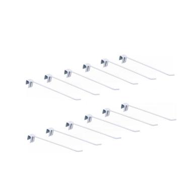 Imagem de Kit - 12 Ganchos Simples Branco - Sa Gondolas