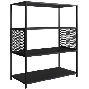 Imagem de Estante Estilo Industrial 94 Cm Com Tela P1024 Preto Pp Preto