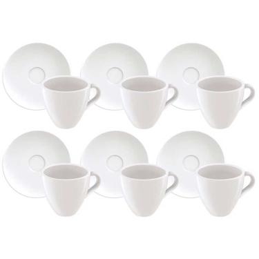 Imagem de Conjunto Com 6 Xícaras E Pires Para Expresso Tramontina Paola Em Porcelana 95 Ml Branco