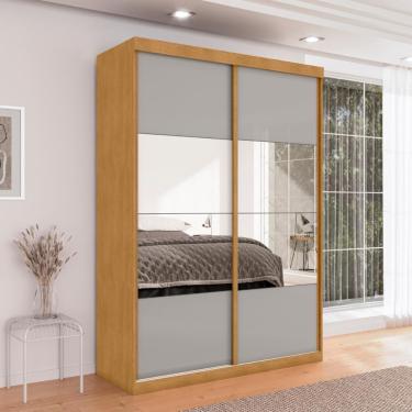 Imagem de Roupeiro 2 Portas Com Espelho Juremal Naturalle Off White