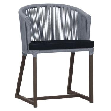 Imagem de Cadeira De Jantar Noronha Alumínio Marrom E12 Trama Original Prata