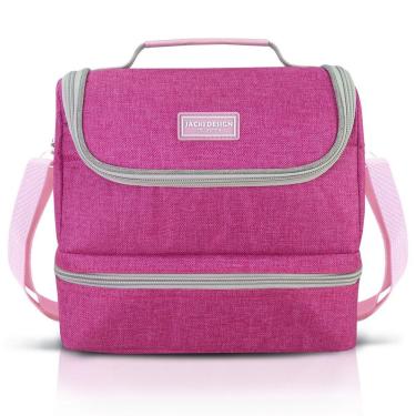 Imagem de Bolsa Térmica C/ 2 Compartimentos Vibe Pink Cinza