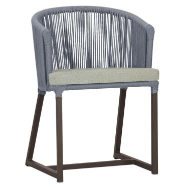 Imagem de Cadeira De Jantar Noronha Alumínio Marrom E3 Trama Original Prata