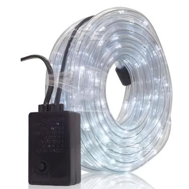 Imagem de Mangueira Rolo Pisca Led Luzes Fria 8 Funções Verde 10m 220v