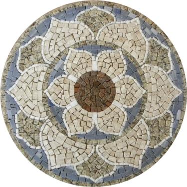 Imagem de Mandala Indiana Piso Mosaico Lótus Iii Tamanho 60cm