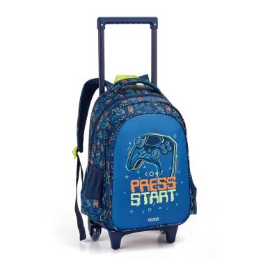 Imagem de Mochila Rodinhas Press Start Video Game Escolar Seanite