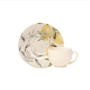 Imagem de Xícara Com Pires Aquarelle Siciliano Cerâmica 203336 - Copa & Cia