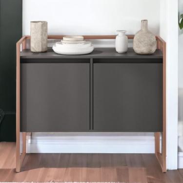 Imagem de Buffet Para Sala Industrial 2 Portas Cantinho Do Café Preto Cobre