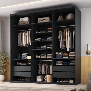 Imagem de Closet Casal 100% Mdf 208cm 4 Gavetas Moutier Preto