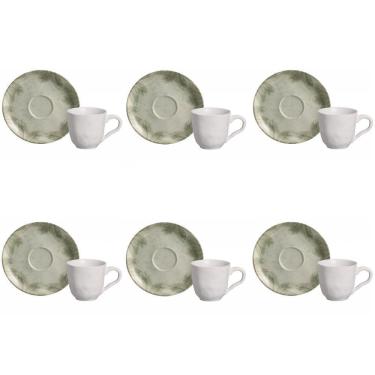 Imagem de Conjunto De Xícara De Cafezinho Com Pires 06 Peças Bio Tropicália Porto Brasil