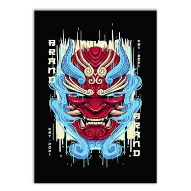 Imagem de Placa Decorativa Mascara Oni Estilo Anime Games Quarto Sala Decoração Poster