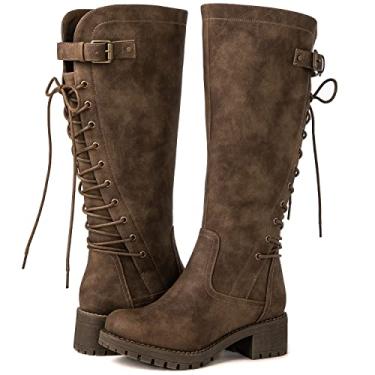 Imagem de GLOBALWIN Botas De Salto Baixo Camel Femininas, Cano Alto, Para Montaria, 8 Meses