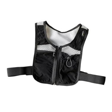 Imagem de Vaveren Colete de corrida com bolsos, mochila de peito respirável para adultos, bolsa de peito para celular para treino, escalada, ciclismo, Preto