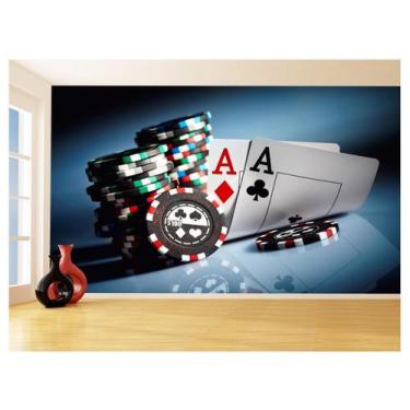 Imagem de Papel De Parede 3D Salão De Jogos Cartas Poker 3,5M Jcs44 - Você Decor