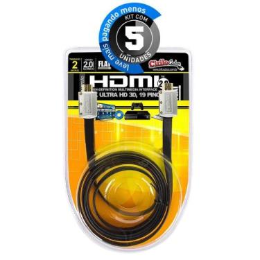 Imagem de Cabos Hdmi 2.0 Flat Desmontável - 2 Mt Kit 5 - Cirilo Cabos