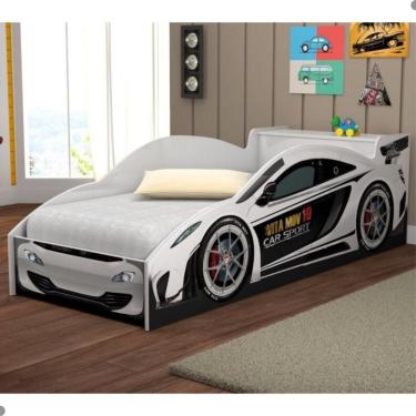 Imagem de Cama Carro Com Baú Juvenil Racer Branco