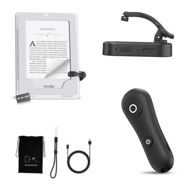 Imagem de Page Turner para Kindle com capa, 2025 novo controle remoto para Kindle Paperwhite Oasis, acessórios clicker para leitura de romance/quadrinhos, compatível com iPhone, Kobo, iPad, tablet Android
