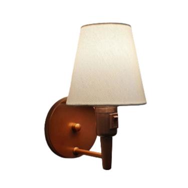 Imagem de Arandela de Parede Vivare Md-2013 Cobre Com Interruptor Liga e Desliga Cúpula em Tecido - Bivolt