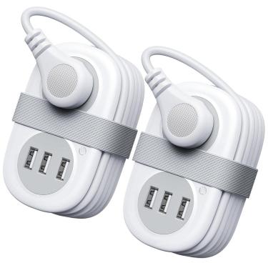 Imagem de Faixa de alimentação de viagem ORICO AP3-2A3U-WH com 2 tomadas CA e 3 USB