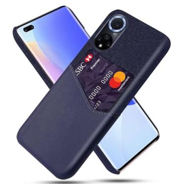 Imagem de Capa para Honor 50 PRO,Anti-deslizamento,Proteção contra quedas de 360°,Resistência à impressão digital,Tela e caso de couro PU com 1 slot de cartão atrás-Blue