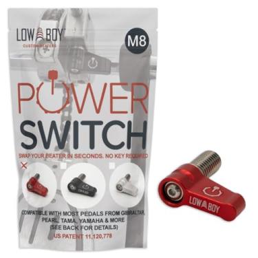 Imagem de Interruptor de energia M8 da Low Boy - Parafuso de polegar de liberação rápida do batedor de bumbo Serve para pedais Gibraltar, pérola, Yamaha e Tama (vermelho, pacote M8-1)