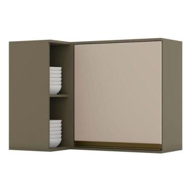 Imagem de Armário Aéreo évelin Canto Reto 1 Porta Duna Cristal  Henn - MÓVEIS HE