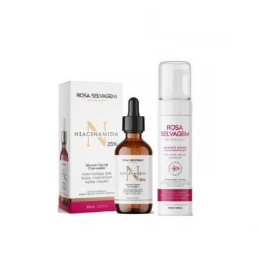 Imagem de Sérum Facial Clareador Niacinamida + Espuma Limpeza - Rosa Selvagem