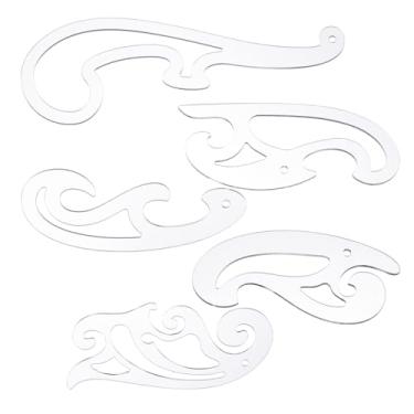 Imagem de GLOBLELAND 5 peças, 5 estilos, régua curva francesa acrílica para ferramentas de costura, estênceis de desenho de acrílico transparente, régua de desenho para artesanato e costura