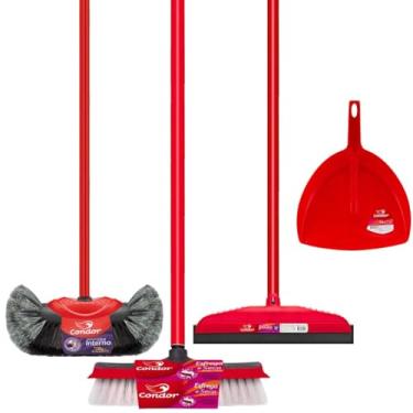 Imagem de Kit Limpeza Completo 1 Vassoura Pelo Natural 1 Rodo Esfregão 1 Rodo 30cm 1 Pá de Lixo Qualidade Condor