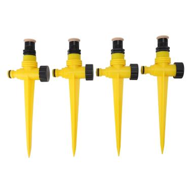 Imagem de Naroote Sprinklers de Jardim, 4pcs Rotação Automática de 360 ​​graus Sprinklers de Gramado Fácil Instalação para Quintal para Jardim (Amarelo)