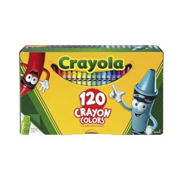 Imagem de Crayola Giz de cera não tóxico em caixa superior articulada, cores sortidas, conjunto de 120