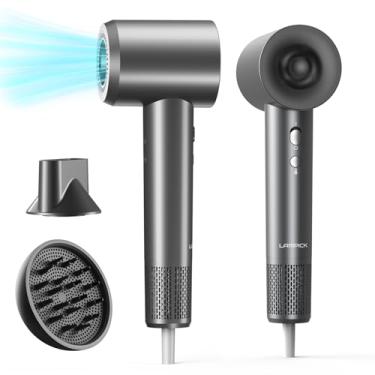 Imagem de Secador de cabelo, secador iônico profissional portátil de 150.000 RPM para secagem rápida, cuidado de 500 milhões de íons negativos e controle de calor e baixo ruído com difusor magnético e bocal, 5
