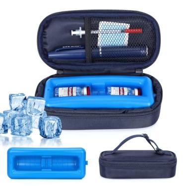 Imagem de Estojo de viagem para frascos de insulina Leng Ke – Bolsa de resfriamento de frasco de medicamentos para diabéticos aprovada pela TSA, organizador de suprimentos para diabetes refrigerado, mini estojo