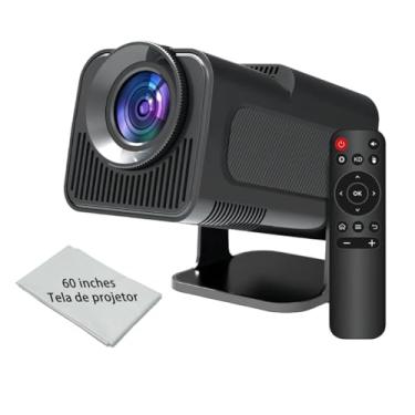 Imagem de Projetor Portátil Mini HY320 Com 60 Polegadas Tela para Casa Viagem Wi-Fi 6 Bluetooth 5.1 Android 13 4K HD 160 ANSI Lumens 30.000h de Vida Útil Controle Remoto e Cabos Incluídos