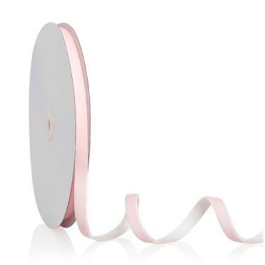 Imagem de Fita de veludo rosa bebê 1/10.2 cm x 20 jardas, fita de Natal perfeita para decoração de guirlanda de árvore de Natal, enfeites de artesanato artesanal, embrulho de presente e fabricação de laços