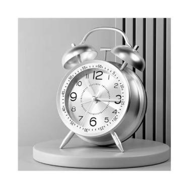 Imagem de Despertadores Despertador multifuncional para sala de estar, cozinha, quarto, escritório, dormitório escolar, cabeceira, despertador analógico, operado por bateria Relógio de cabeceira(Branco)
