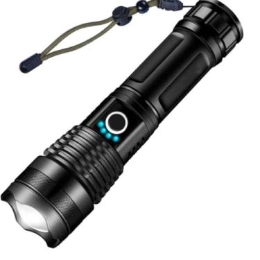 Imagem de Lanterna Tática T9 Com Led Brilhante, Recarregável, Super Potente, Zoom Longo Alcance para Trilhas Acampamento Fazenda Caça Ocorrências Militares, Resistênte à Água.