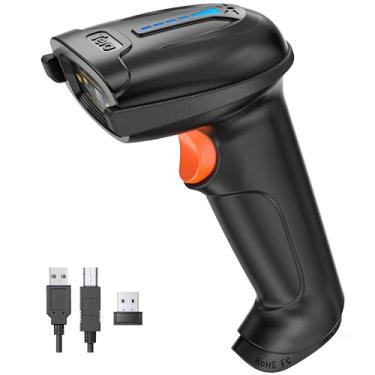 Imagem de Tera Scanner de código de barras sem fio versátil 2 em 1 (2,4 GHz sem fio + USB 2.0 com fio) com indicador de nível de bateria, distância de transmissão de 328 pés recarregável 1D leitor de código de