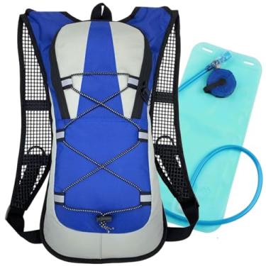 Imagem de Mochila de Hidratação para Corrida Ciclismo com Bolsa para Hidratação (Azul, Média)