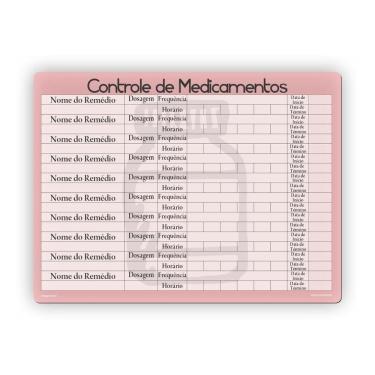 Imagem de Ímã De Geladeira Controle De Medicamentos Rosa