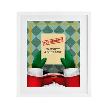 Imagem de Stupell Industries Impressão emoldurada branca Top Secret Santa List Under Glass por Jilly Jack Designs, 40 x 33
