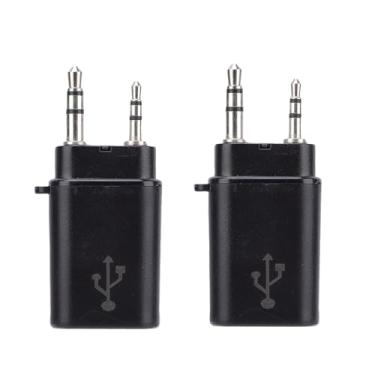 Imagem de Jectse Adaptador de Programação de Rádio Sem Fio 2PCS, USB C 2 Pin 2 Way Compatível Com Laptops Computadores de Mesa, Suportando BTech, Handheld 2 Way Radio